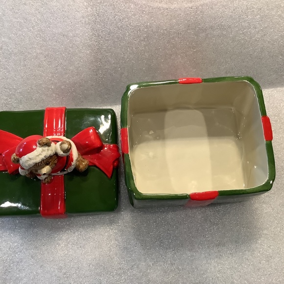 Vintage Otagiri Christmas Candy Cookie Trinket Box Ceramic Japan - Picture 5 of 10